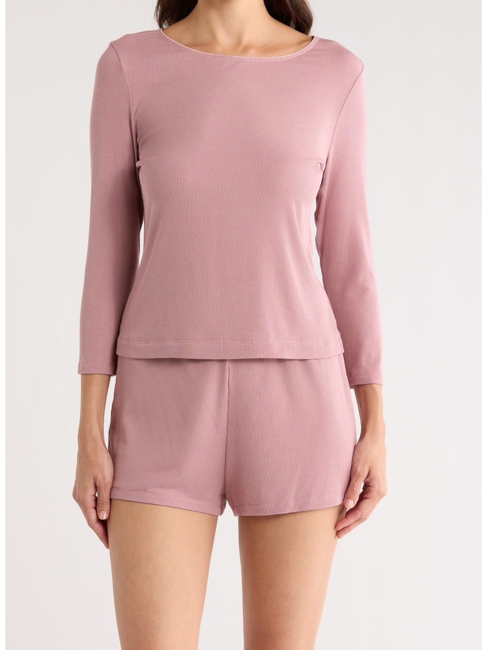 NWT Natori Rib Essentials Short Pajamas in Rose Blush - Large